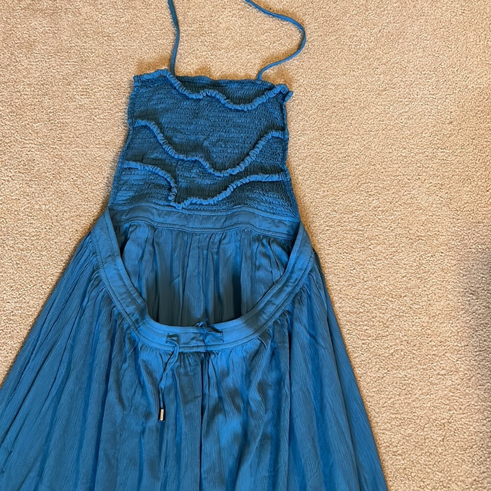 Boho teal backless dress - Picture 5 of 6